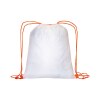Sac à dos blanc en polyester 210 T avec fermeture à cordons et cordons colorés