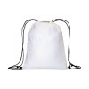 Sac à dos blanc en polyester 210 T avec fermeture à cordons et cordons colorés