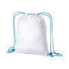Sac à dos blanc en polyester 210 T avec fermeture à cordons et cordons colorés