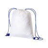 Sac à dos blanc en polyester 210 T avec fermeture à cordons et cordons colorés