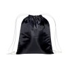 Sac à dos noir en polyester 210 T avec fermeture à cordons et cordons colorés