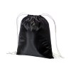 Sac à dos noir en polyester 210 T avec fermeture à cordons et cordons colorés