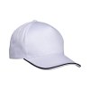 Casquette en coton 5 panneaux, visière sandwich contrasté avec fermeture velcro