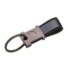 Porte-clés en métal bruni et PU bicolore, avec un espace adapté au logo en résine