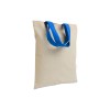 Mini sac à provisions en coton naturel recyclé de 140 g/m2 avec poignées colorées