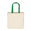 Sac à provisions maxi en coton recyclé de 280 g/m2 naturel avec poignées colorées