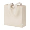 Sac à provisions maxi en coton recyclé de 280 g/m2 naturel avec poignées colorées