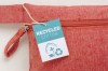 Porte-documents en coton recyclé 180 g/m2 avec fermeture à glissière, certifié GRS
