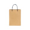 Sac en papier recyclé naturel de 150 g/m2 avec soufflet et poignées courtes colorées