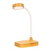 Lampe multifonctionnelle en bambou avec chargeur sans fil 15W