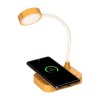Lampe multifonctionnelle en bambou avec chargeur sans fil 15W