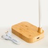 Lampe multifonctionnelle en bambou avec chargeur sans fil 15W