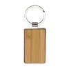 Porte-clés rectangulaire en métal avec façade en bambou