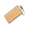 Porte-clés rectangulaire en métal avec façade en bambou