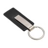 Porte-clés en PU avec plaque métallique chromée