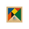 Jeu de tangram en bois coloré, 7 pièces, avec pochette en coton