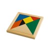 Jeu de tangram en bois coloré, 7 pièces, avec pochette en coton