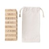 Tour en bois basculante, 54 blocs, avec pochette en coton