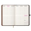Agenda hebdomadaire 2026, couverture rigide en PU thermocollé avec piqûres sur les bords