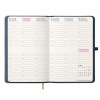 Agenda hebdomadaire 2026, couverture rigide en PU thermocollé avec piqûres sur les bords