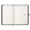 Agenda hebdomadaire 2026, couverture rigide en PU thermocollé avec piqûres sur les bords
