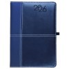 Agenda journalier 2026, couverture rigide en PU thermocollé avec piqûres sur les bords