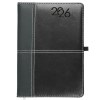 Agenda journalier 2026, couverture rigide en PU thermocollé avec piqûres sur les bords