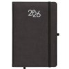 Agenda journalier 2026, couverture rigide en PU thermocollé avec piqûres sur les bords