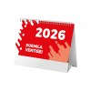 Calendrier de bureau mensuel bicolore 2026, 13 feuilles en papier couché mat