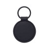 Porte-clés rond en PU souple. Avec anneau en métal