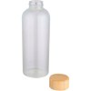 Bouteille en verre borosilicate Mirage simple paroi de 650 ml avec couvercle en bambou
