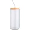 Pot de 500 ml en verre borosilicate Mirage simple paroi avec couvercle en bambou