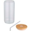 Pot de 500 ml en verre borosilicate Mirage simple paroi avec couvercle en bambou