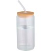 Pot de 500 ml en verre borosilicate Mirage simple paroi avec couvercle en bambou