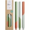 Bougies à rayures diagonales Originalhome Eden par lot de 3