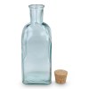Bouteille en verre recyclé InSideOut Square ReuuZ avec bouchon en liège 500 ml