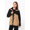 Parka 3-en-1 imperméable à capuche bicolore unisexe
