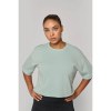 Sweat-shirt crop à manches courtes col rond femme