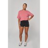 Sweat-shirt crop à manches courtes col rond femme