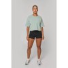 Sweat-shirt crop à manches courtes col rond femme