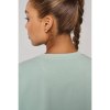 Sweat-shirt crop à manches courtes col rond femme
