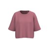 Sweat-shirt crop à manches courtes col rond femme