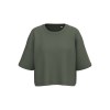 Sweat-shirt crop à manches courtes col rond femme