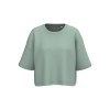Sweat-shirt crop à manches courtes col rond femme
