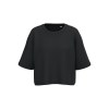 Sweat-shirt crop à manches courtes col rond femme