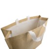 Shopper avec soufflet en papier avec intérieur en PP 140 g/m2, anses courtes