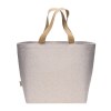 Sac en coton recycle 340 g/m2 avec effet melange. Longues anses colorees et souffle