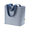 Sac en coton recycle 340 g/m2 avec effet melange. Longues anses colorees et souffle