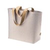 Sac en coton recycle 340 g/m2 avec effet melange. Longues anses colorees et souffle