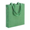 Tote bag en coton recycle 300 g/m2 avec effet melange. Longues anses et soufflet